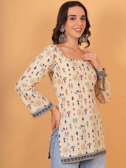 StyFun Ethnic Motifs
                        Printed Square Neck Kurti
