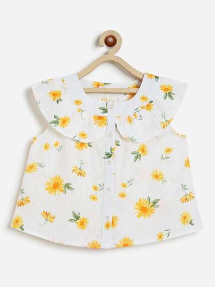 Campana Girls White Pure
                    Cotton Tops