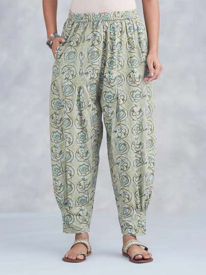 Fabindia Women
                        Printed Block Print Loose Fit Cotton Salwar