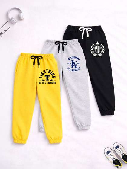 YK X Trampoline Unisex
                    Pack of 3 Regular Fit Graphic Print Joggers