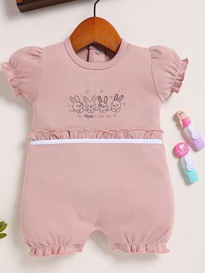 BABY GO Girls Cotton
                    Rompers