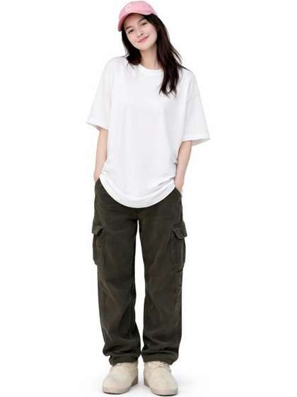 Streetlfuencer Women
                        Drop-Shoulder Sleeves T-shirt