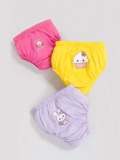 MooNKids Pack of 3
                    Printed Anti Bacterial Assorted Cotton Basic Briefs