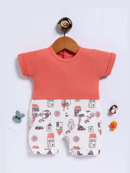 BABY GO Girls Cotton
                    Rompers
