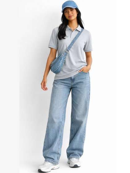 Streetlfuencer Women Polo Collar T-shirt