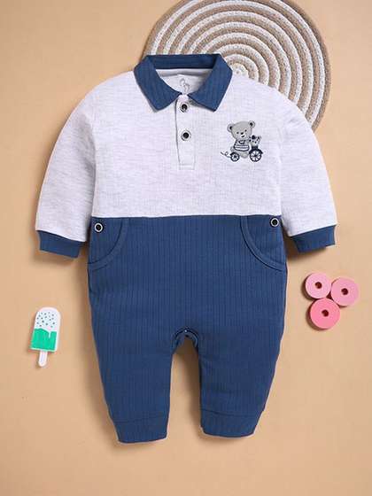 BABY GO Boys Round Neck
                    Cotton Rompers