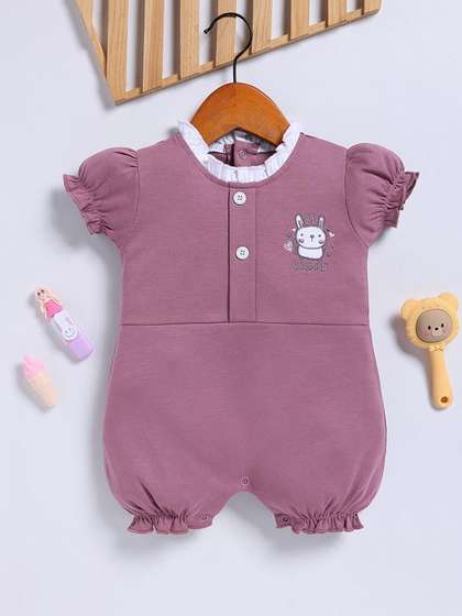 BABY GO Girls Cotton
                      Rompers