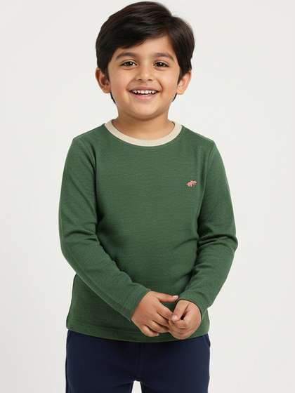Peach Boys Pure Cotton
                    Regular Fit Embroidered Long Sleeves T-Shirt