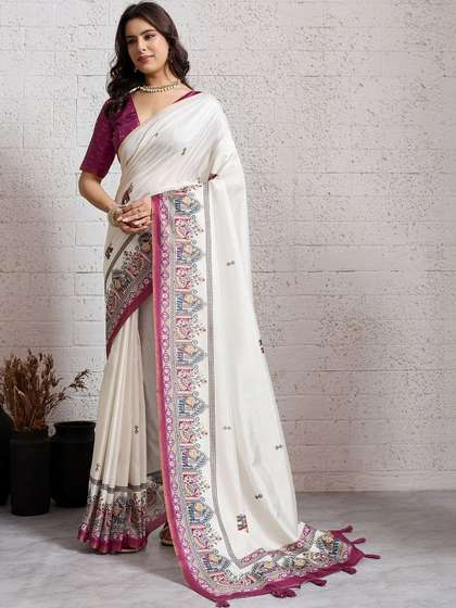 Priti Couture Floral
                        Silk Blend Handloom Saree