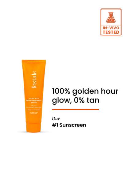 FoxTale Glow
                          Sunscreen with Vitamin C & Niacinamide SPF
                          50 PA++++ In-Vivo Tested - 30ml