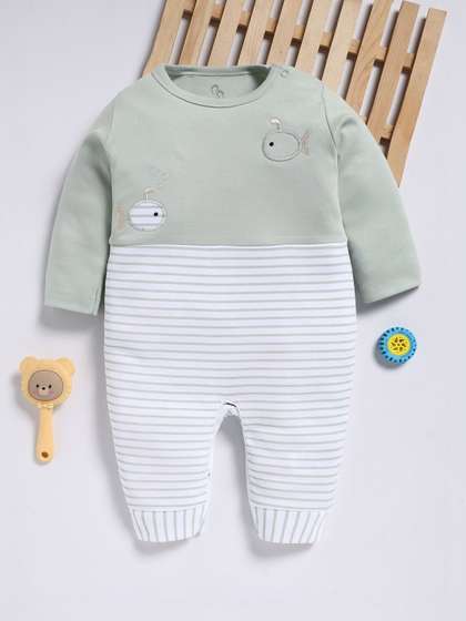 BABY GO Boys Round Neck
                    Cotton Rompers