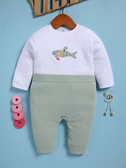 BABY GO Boys Round Neck
                    Cotton Rompers