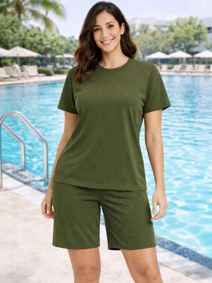 Raxedo Women Co Ords
                        Beachwear & Swimming Costume Round Neck Swim
                        Set