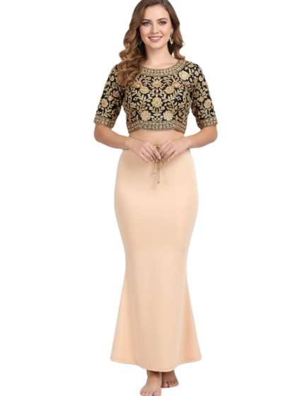 Hill Islands Women
                        Cream Premium Seamless Stretchable Mermaid Saree
                        Shapewear Petticoat