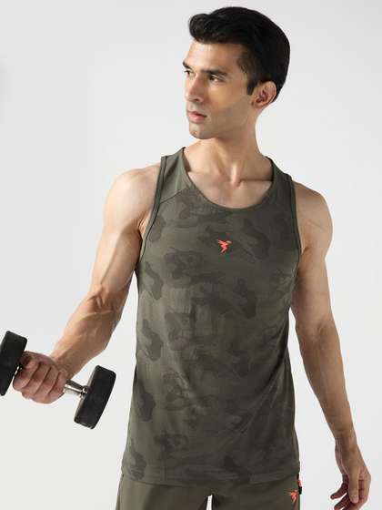 Technosport Self
                          Design Round Neck Slim-Fit Gym Vest