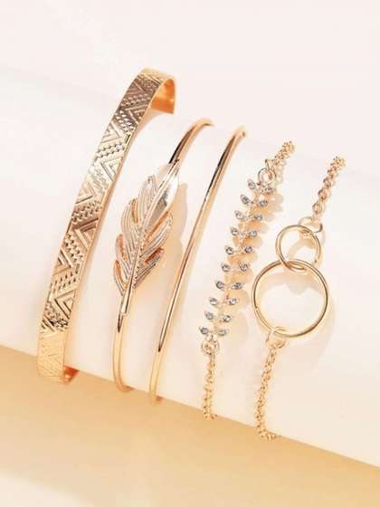DressBerry Pack Of 5
                        Gold-Plated Cuff Bracelet