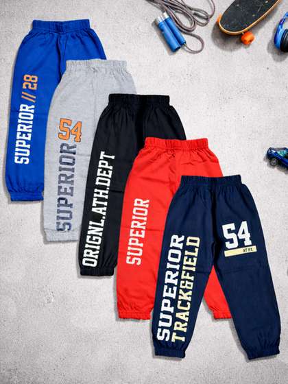 FAZZA Boys Pack Of 5
                    Printed Pure Cotton Jogger