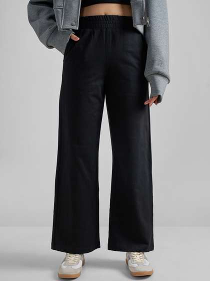 Basics By Tokyo
                        Talkies Women Black Elasticated Straight Fit
                        Trousers