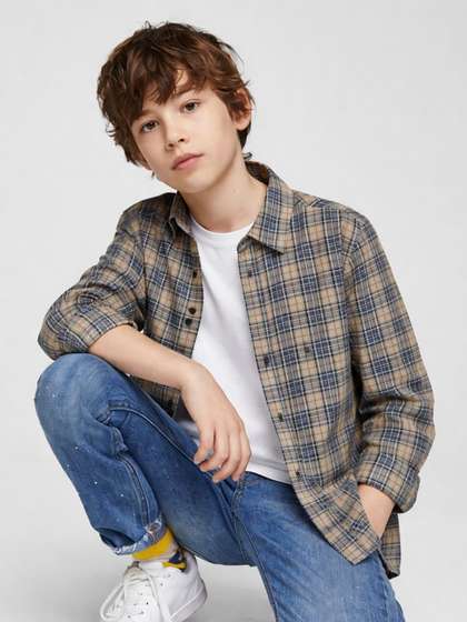 Gini and Jony Boys
                    Classic Gingham Checks Checked Casual Shirt