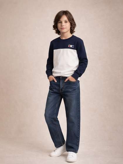 Gini and Jony Boys Jean
                    Slim Fit Mid-Rise Light Fade Jeans