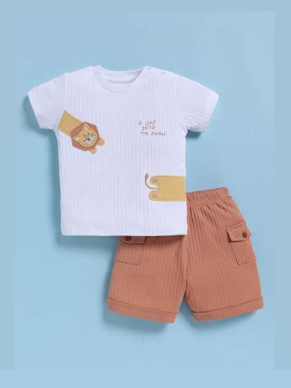 BABY GO Boys Printed
                    Short Sleeves Pure Cotton T-shirt And Short