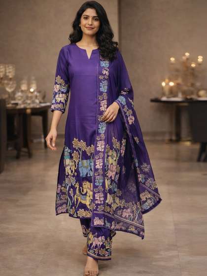 Anouk Women Animal
                        Printed Regular Kurta with Trousers & With
                        Dupatta