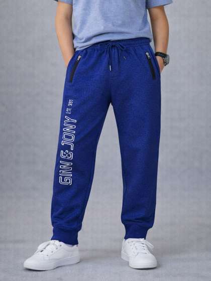 Gini and Jony Infant
                    Boys Printed Pure Cotton Joggers