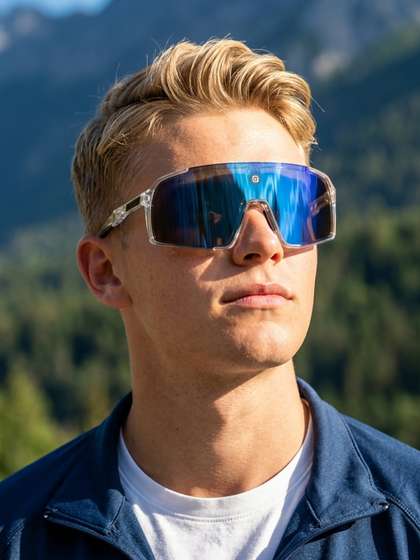 HASHTAG EYEWEAR Unisex
                    Grey Lens & White Sports Sunglasses with