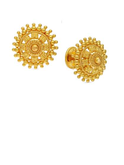 Malabar Gold &
                        Diamonds 22 KT Gold Stud Earrings - 3.39 g