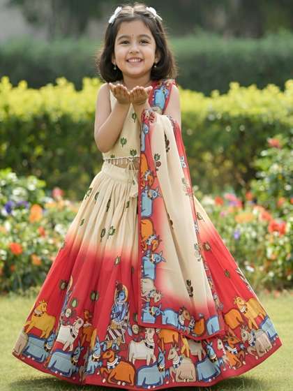 DELIMA FASHION Girls
                    Printed Ready to Wear Lehenga & Blouse With
                    Dupatta