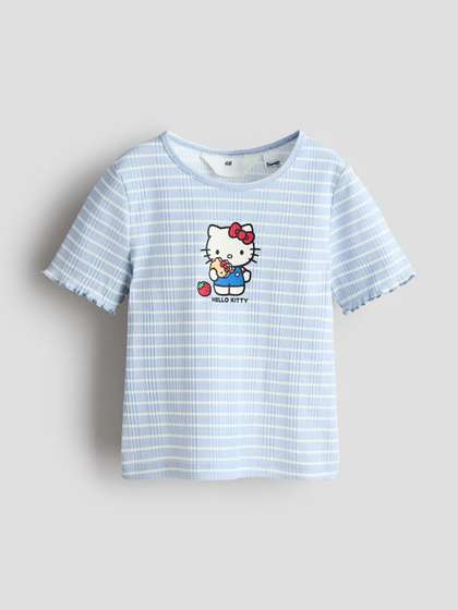 H&M Ribbed printed
                    top
