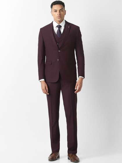 Van Heusen Slim-Fit
                        Single-Breasted Three-Piece Suit