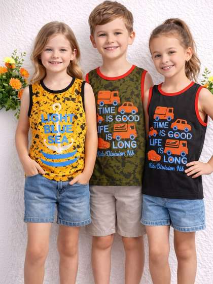 INDIA FASHION FAB Pack
                      of 3 Printed Cotton Tank