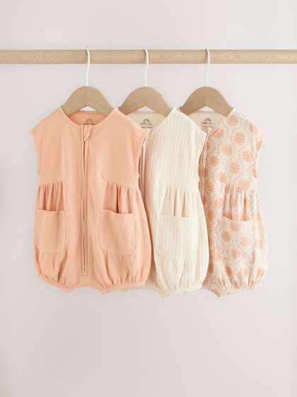 NEXT Girls Pack of 3
                    Printed Rompers