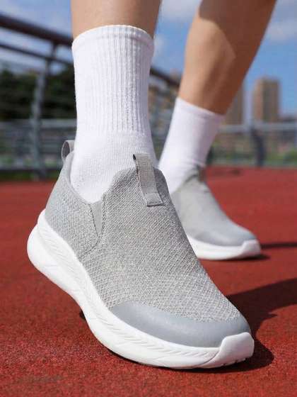 HRX by Hrithik
                            Roshan Men Woven Design Slip-On Sneakers