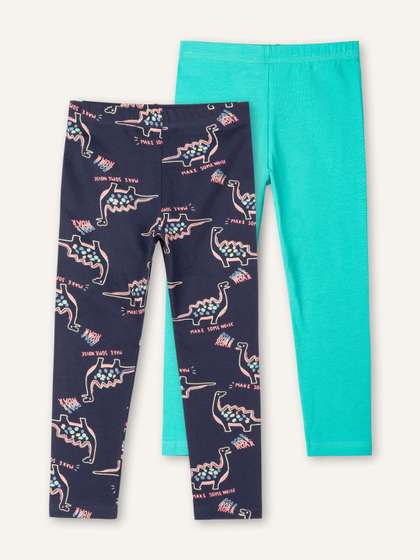 ariel Girls Pack of 2
                    Cotton Printed Ankle Length Leggings