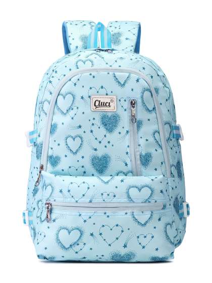 Cluci Girls Graphic
                    Printed Backpack With Compression Straps
