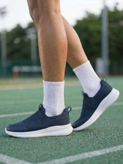 HRX by Hrithik
                          Roshan Men Woven Design Slip-On Sneakers