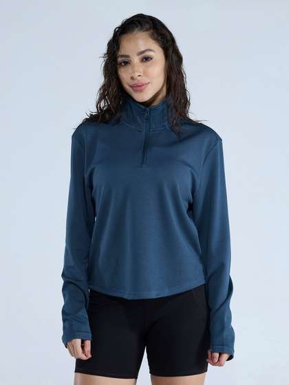 CAVA Women Cava
                        Petrol Blue Adaptive Quarter Zip Sweatshirt