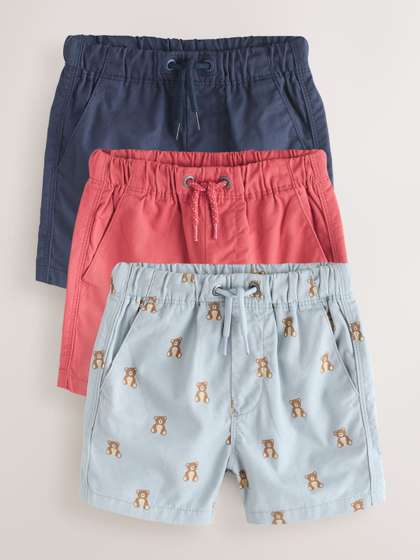 NEXT Boys Pack Of 3 Pure
                    Cotton Conversational Printed Shorts