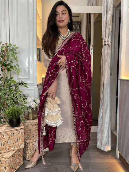 TWINS LADY Women
                        Embroidered Regular Kurta with Trousers &
                        With Dupatta