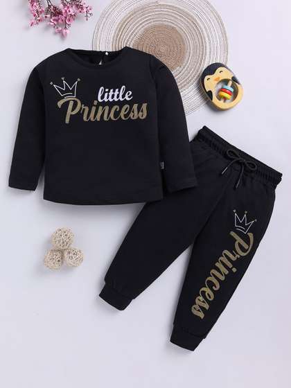 YK X Tinyo Girls Printed
                    Pure Cotton T-shirt with Pyjama
