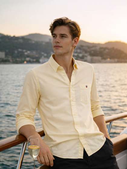 Men Slim Fit Over
                        Dyed Soft Handfeel Full Sleeve Casual Shirt
