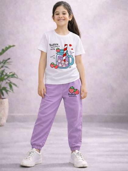 YK X Trampoline Girls
                    Graphic Printed T-Shirt & Track Pant Set