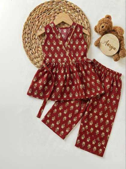 Aarya Designer Girls Printed Top with Trousers
