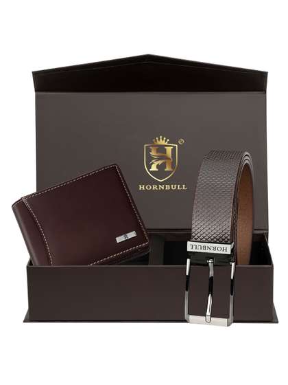 Hornbull Men Vegas
                    Leather RFID Protected Brown Wallet & Belt
                    Accessory Gift Set