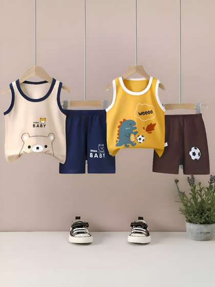 PY PINKYOU Unisex Kids
                      Printed T-shirt with Shorts