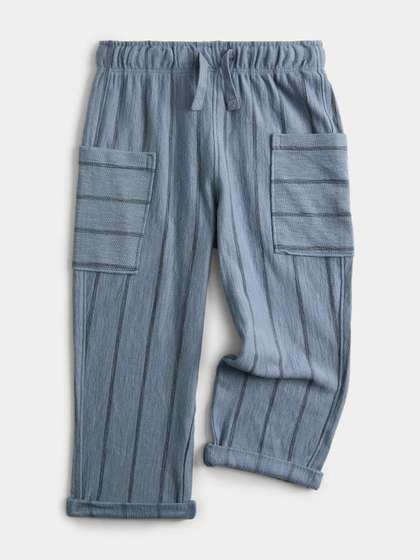 Marks & Spencer Pure
                    Cotton Textured Striped Trousers