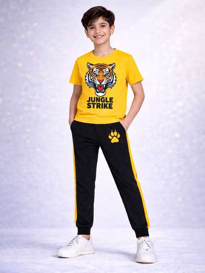 HERE&NOW Boys
                    Printed T-Shirt & Track Pant Set