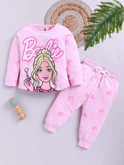 YK X Tinyo Girls Printed
                    Pure Cotton T-shirt with Pyjama